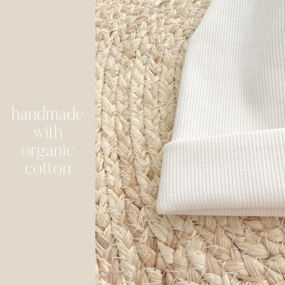 Organic Cotton Ribbed Baby Hat | Sustainable Clean Baby Clothing
